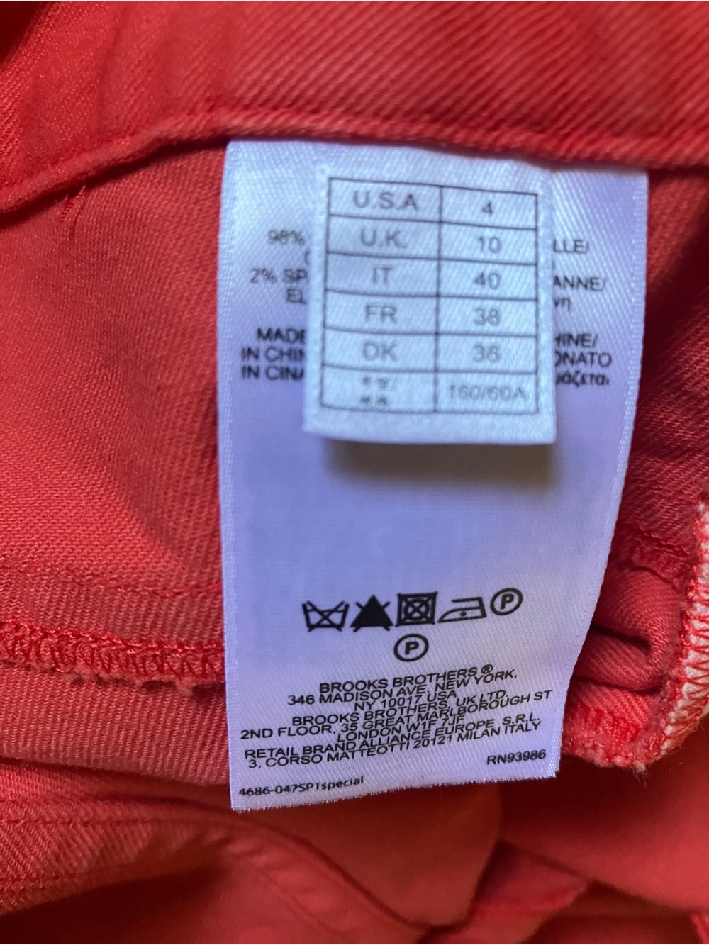 Brooks Brothers Coral-Red Brooke Fit Pants 4 - Picture 6 of 11
